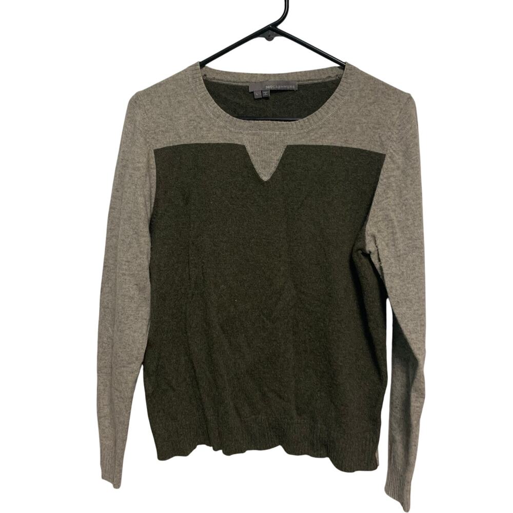360 Cashmere Womens Brown Beige Wool Cashmere Sweater Size Large